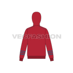 Mens streetwear hoodie flat sketch, back view