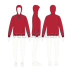 Mens streetwear hoodie flat sketch, croqui sketch