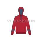 Mens streetwear hoodie flat sketch, front view