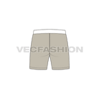 Mens stretch boxer shorts flat sketch, back view