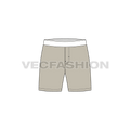 Mens stretch boxer shorts flat sketch, front view
