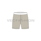 Mens stretch boxer shorts flat sketch, front view