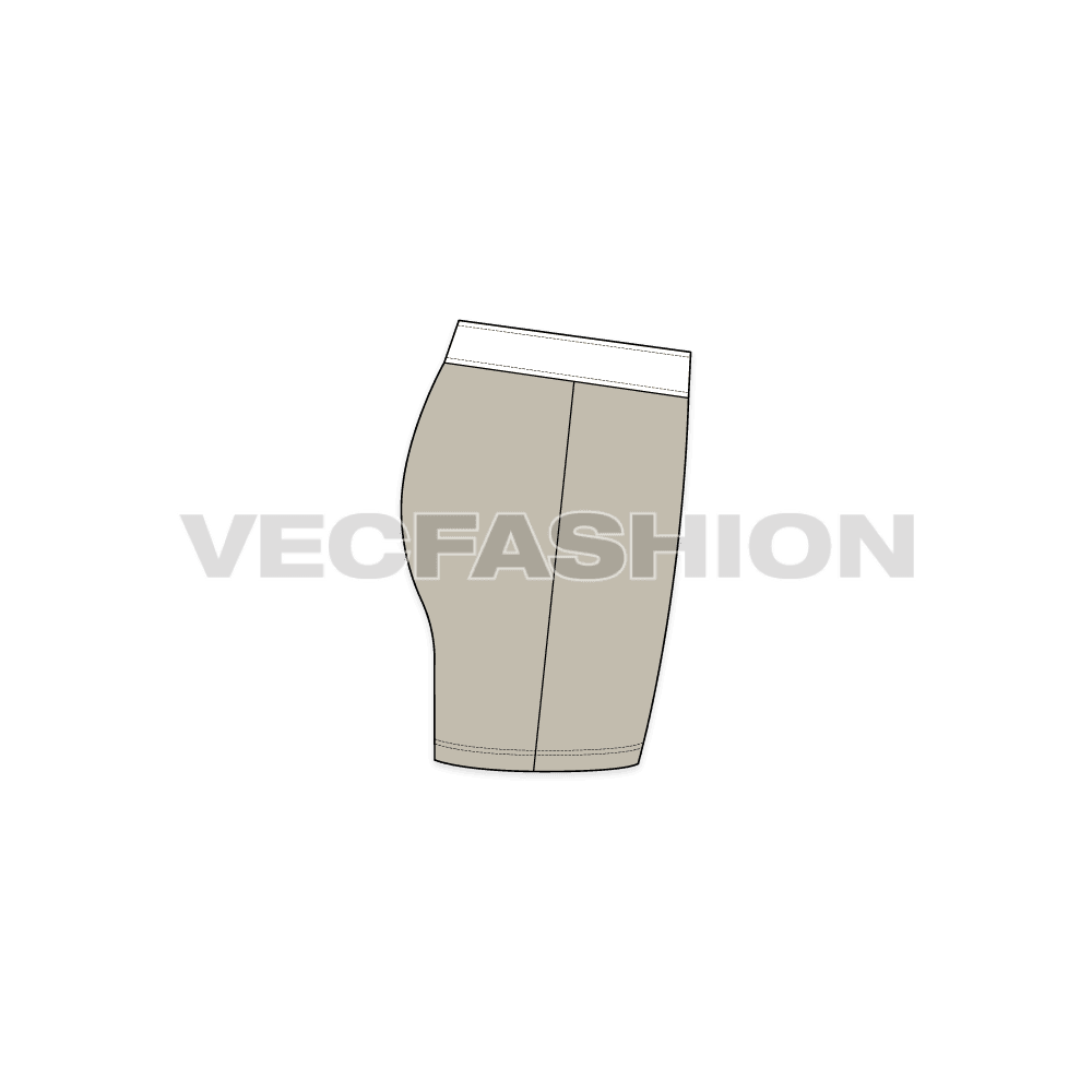 Mens stretch boxer shorts flat sketch, side view