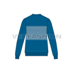 Mens striped front open cardigan flat sketch, back view