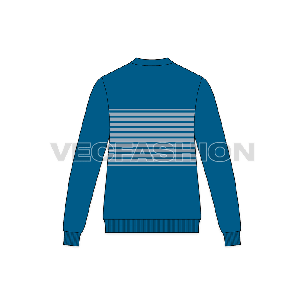 Mens Striped Cardigan Fashion Flat Sketch VecFashion