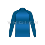 Mens striped polo shirt flat sketch, back view