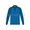 Mens striped polo shirt flat sketch, front view