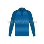 Mens striped polo shirt flat sketch, front view