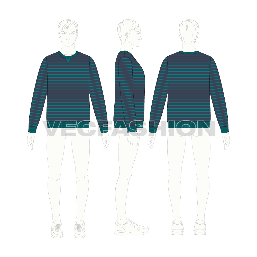 Mens Striped Sweatshirt
