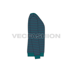 Mens striped sweatshirt flat sketch, side view