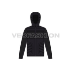 Mens Stylish Puffer Jacket flat sketch, front view
