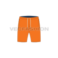 Mens swim shorts flat sketch, front view