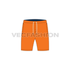 Mens swim shorts flat sketch, front view