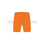Mens swim shorts flat sketch, back view