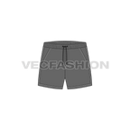 Mens swimming trunks flat sketch, front view