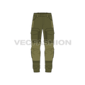 Mens tactical cargo pants, contrast panel flat sketch, front view