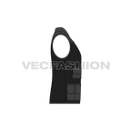 Mens tactical vest flat sketch, side view