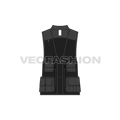 Mens tactical vest flat sketch, front view