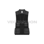 Mens tactical vest flat sketch, front view