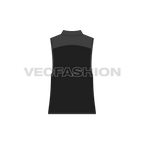 Mens tactical vest flat sketch, back view