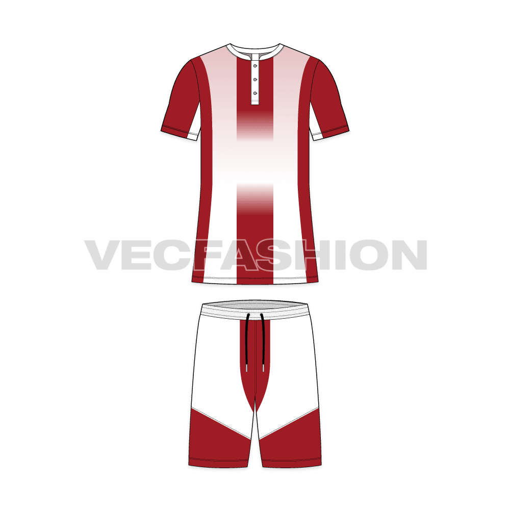 Mens tennis uniform kit, variant flat sketch, front view