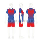 Mens tennis uniform kit, technical flat sketch, croqui sketch