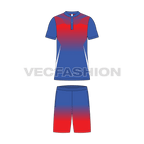 Mens tennis uniform kit, technical flat sketch, front view