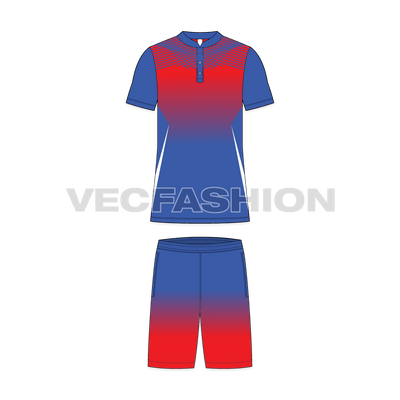 Mens tennis uniform kit, technical flat sketch, front view