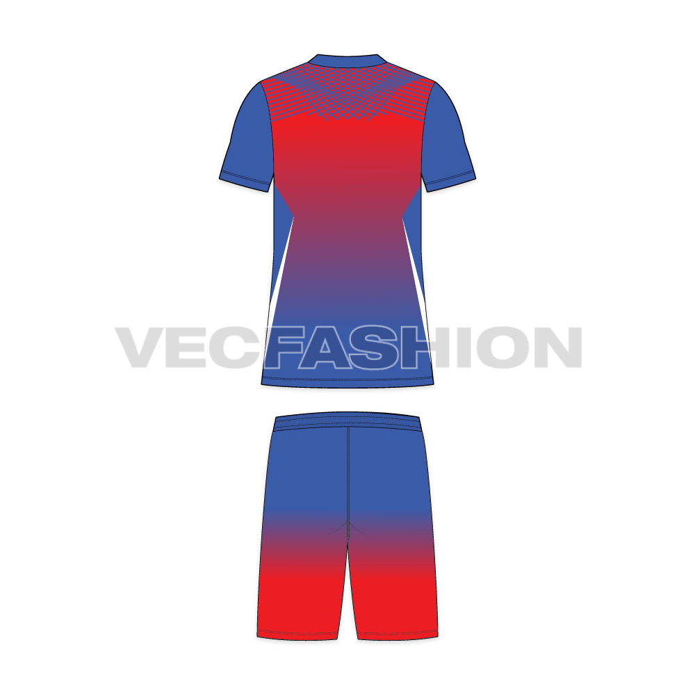 Mens tennis uniform kit, technical flat sketch, back view