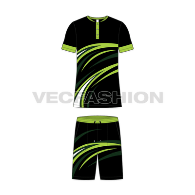 Mens tennis uniform kit, cad flat sketch, front view