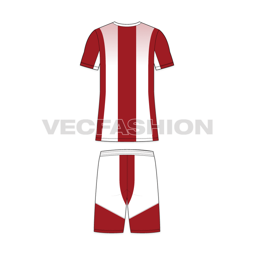 Mens tennis uniform kit, variant flat sketch, back view