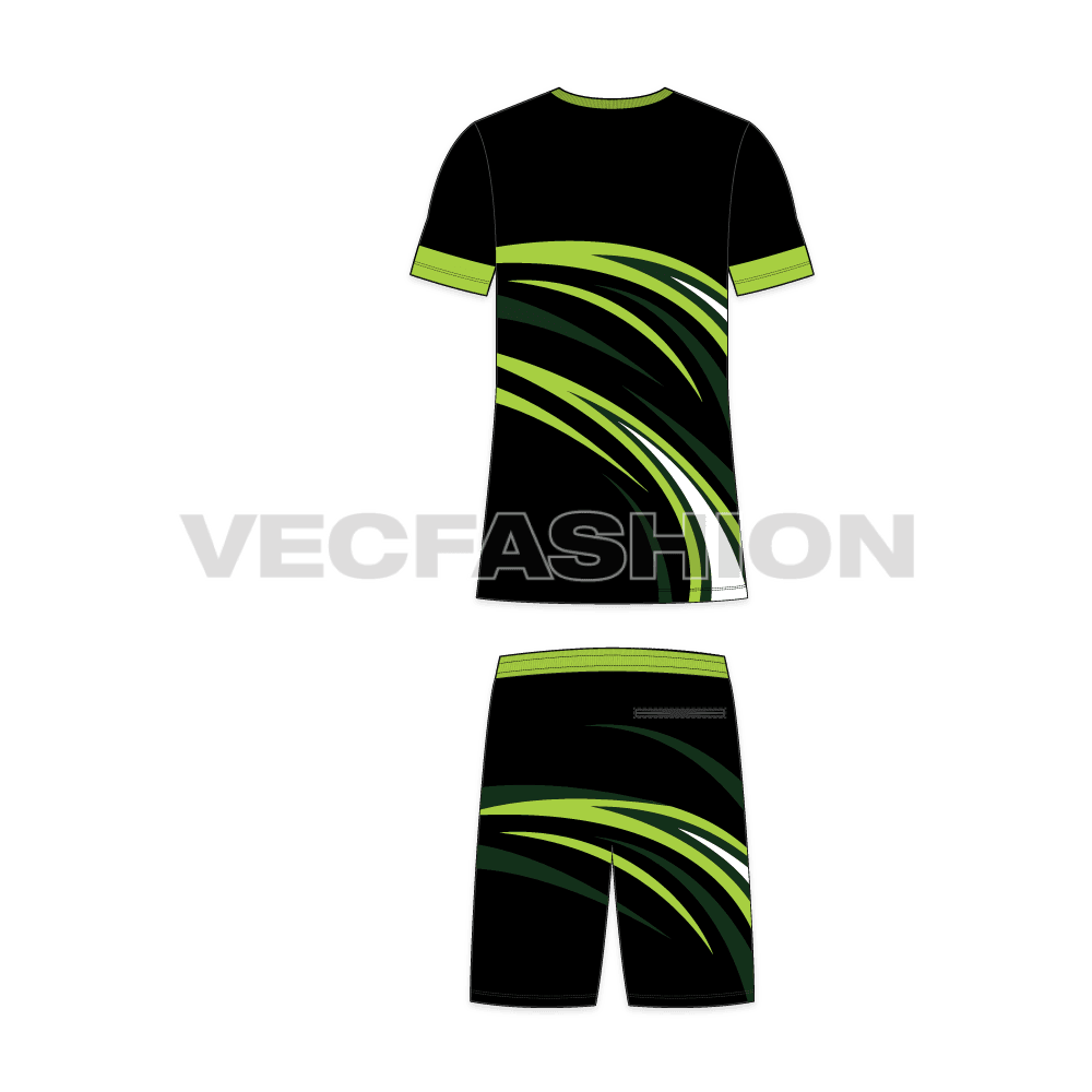 Mens tennis uniform kit, cad flat sketch, back view