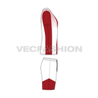 Mens tennis uniform kit, variant flat sketch, side view
