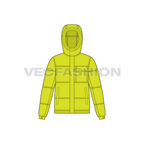 Mens Thick Climbing Jacket flat sketch, front view