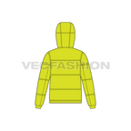 Mens Thick Climbing Jacket flat sketch, back view