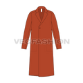 Mens Top Coat Flat Sketch flat sketch, front view