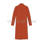 Mens Top Coat Flat Sketch flat sketch, back view