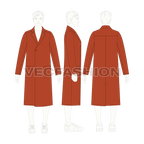 Mens Top Coat Flat Sketch flat sketch, croqui sketch