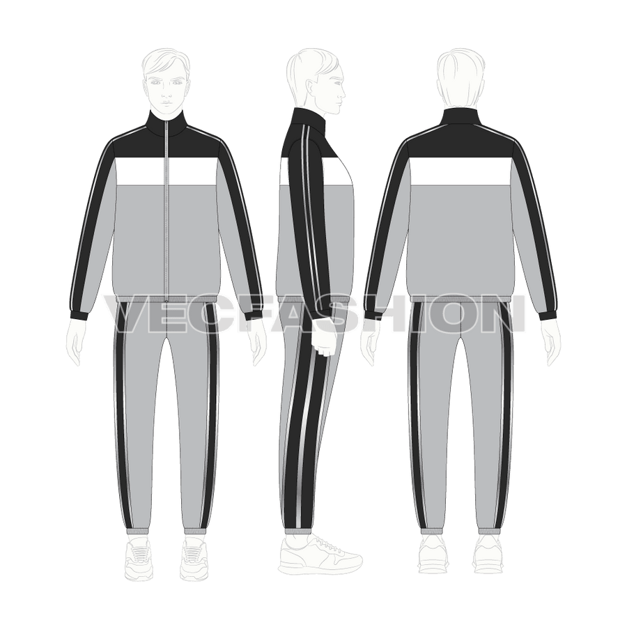 Mens Tracksuit with Reflective - VecFashion