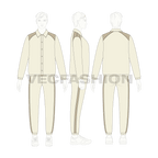 Mens training coach set flat sketch, on croqui