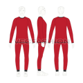 Mens training compression set flat sketch, showing all views, front, side and back