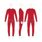 Mens training compression set flat sketch, showing all views, front, side and back