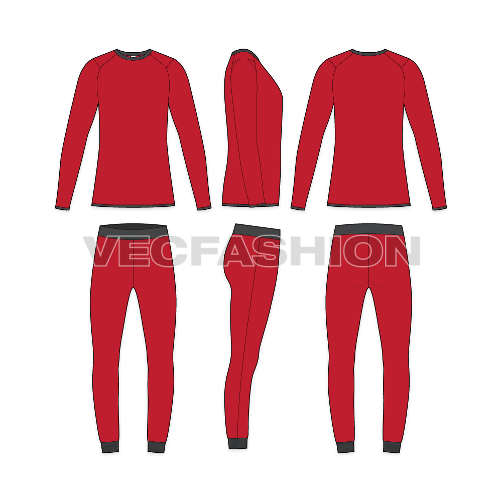 Mens training compression set flat sketch, on croqui