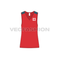 Mens training day tank flat sketch, front view