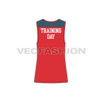 Mens training day tank flat sketch, back view