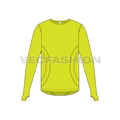 Mens training sport shirt flat sketch, front view
