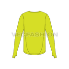 Mens training sport shirt flat sketch, back view