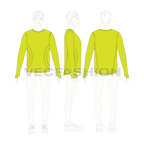 Mens training sport shirt flat sketch, croqui sketch