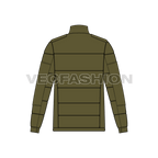 Mens Travel Down Jacket flat sketch, back view