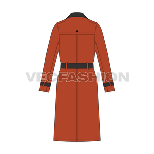 Mens Trench Coat back view